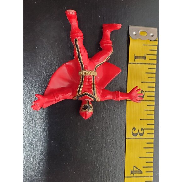 Red Superhero Action Figure With Cape - BVS Markings - Retro Collectible Toy - Picture 8 of 8